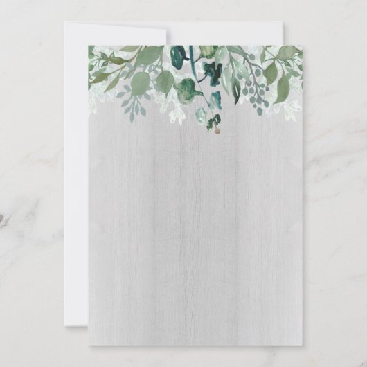 Stijlvol Bunny Foliage verlaat Waterverf Kaart (Achterkant)