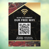 Stijlvol Burgundy QR Code Wifi Netwerk Wachtwoord Raamsticker (Vel 3)