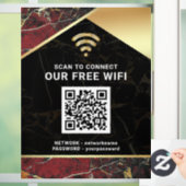 Stijlvol Burgundy QR Code Wifi Netwerk Wachtwoord Raamsticker (Huis)