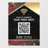 Stijlvol Burgundy QR Code Wifi Netwerk Wachtwoord Raamsticker (Vel)