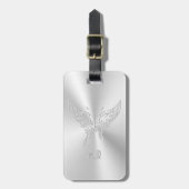 Stijlvol Butterfly Round Tail, in reliëfdruk Bagagelabel (Voorkant verticaal)