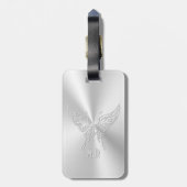 Stijlvol Butterfly Round Tail, in reliëfdruk Bagagelabel (Achterkant verticaal)