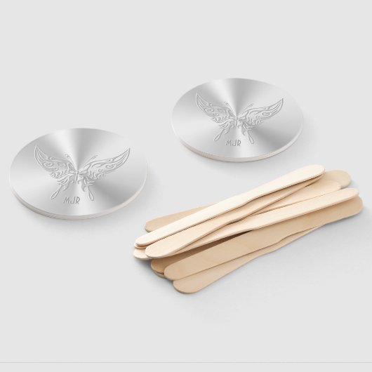 Stijlvol Butterfly Round Tail, in reliëfdruk Handwaaier (Niet-gemonteerd)