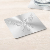 Stijlvol Butterfly Round Tail, in reliëfdruk Kartonnen Onderzetters (Schuin)