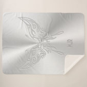 Stijlvol Butterfly Round Tail, in reliëfdruk Sherpa Deken (Voorkant (horizontaal))