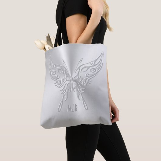 Stijlvol Butterfly Round Tail, in reliëfdruk Tote Bag (Dichtbij)
