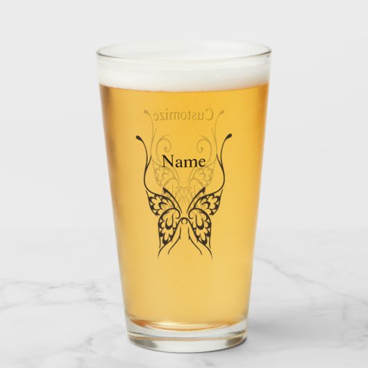 Stijlvol Butterfly Tattoo Thunder_Cove Glas (Voorkant gevuld)