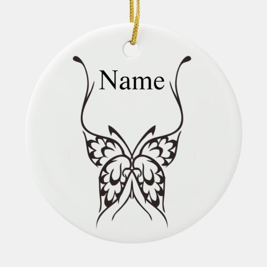 Stijlvol Butterfly Tattoo Thunder_Cove Keramisch Ornament (Voorkant)