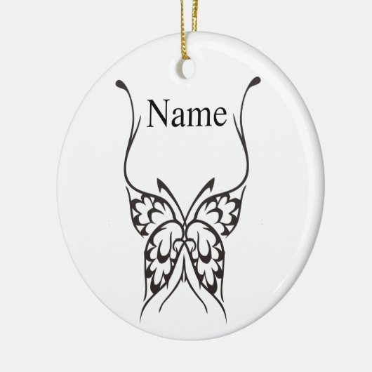 Stijlvol Butterfly Tattoo Thunder_Cove Keramisch Ornament (Links)