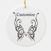 Stijlvol Butterfly Tattoo Thunder_Cove Keramisch Ornament (Achterkant)