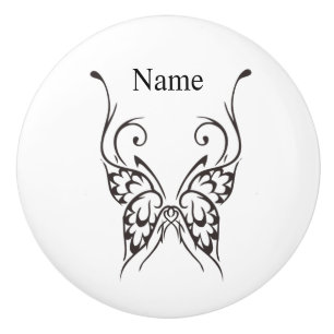 Stijlvol Butterfly Tattoo Thunder_Cove Keramische Knop
