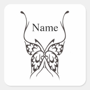 Stijlvol Butterfly Tattoo Thunder_Cove Vierkante Sticker