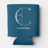 Stijlvol C-monogram met scrollbord met achternaam Blikjeskoeler (Achterkant)