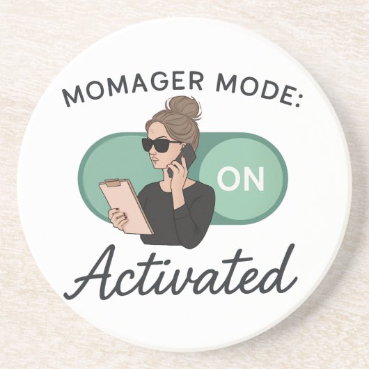 Stijlvol cadeau voor Boss Moms Zandsteen Onderzetter (Voorkant)