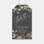 Stijlvol Calligrafisch Manuscript Dank u Floral Gr Cadeaulabel (Voorkant)