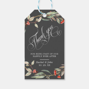 Stijlvol Calligrafisch Manuscript Dank u Floral Gr Cadeaulabel