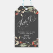 Stijlvol Calligrafisch Manuscript Dank u Floral Gr Cadeaulabel (Achterkant)