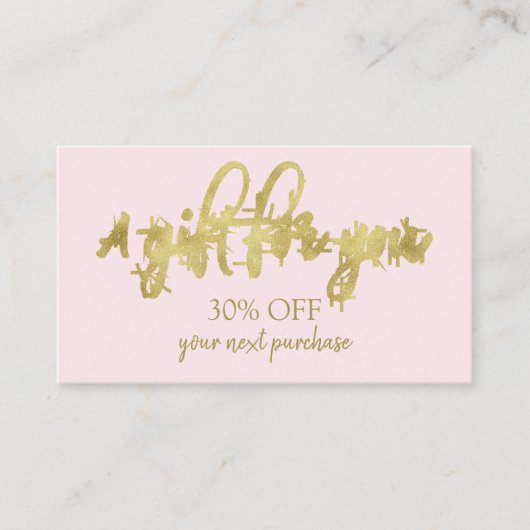 Stijlvol Calligraphy Salon Make-up Kortingkaart Visitekaartje (Voorkant)