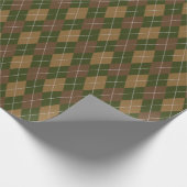 Stijlvol Camo Brown Green Khaki Argyle Classic Gol Cadeaupapier (Hoek)