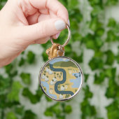 Stijlvol cartoon landschap vakantie reis kaart sleutelhanger (Hand)