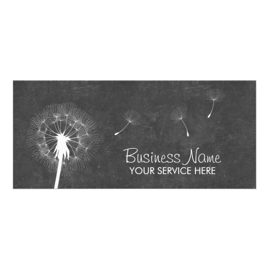 Stijlvol Chalkboard Dandelion Rack-Kaarten Reclamekaart (Voorkant)
