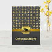 Stijlvol Chalkboard Grey and Gold Afstuderen Kaart (Gele Bloem)