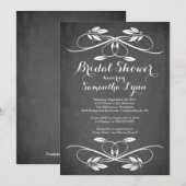 Stijlvol Chalkboard Leaf Flourish Vrijgezellenfees Kaart (Voorkant / Achterkant)