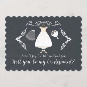 Stijlvol Chalkboard zal je mijn Bridesmaid-kaart z Kaart