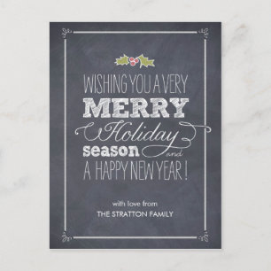 Stijlvol Chalked Holiday Kaart Briefkaart