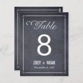 Stijlvol Chalked Table Number Kaart (Voorkant / Achterkant)