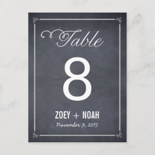 Stijlvol Chalked Table Number Kaart