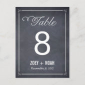 Stijlvol Chalked Table Number Kaart (Voorkant)
