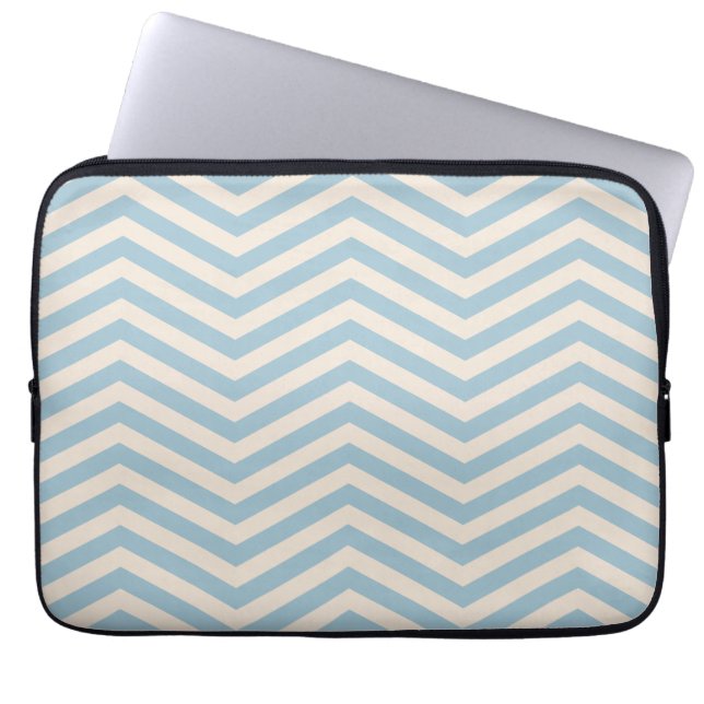 Stijlvol Chevron Faded Blue Computer-Sleeve Laptop Sleeve (Voorkant)