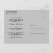 Stijlvol Chic 3 Foto grijs Afstuderen Briefkaart (Achterkant)