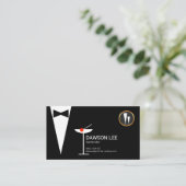 Stijlvol Chic Bartender Tuxedo Martini Glass Visitekaartje (Staand voorkant)
