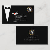Stijlvol Chic Bartender Tuxedo Martini Glass Visitekaartje (Voorkant / Achterkant)