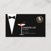 Stijlvol Chic Bartender Tuxedo Martini Glass Visitekaartje (Voorkant)
