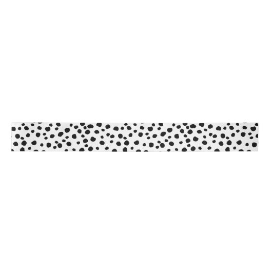 Stijlvol Chic Black en White Dalmatian Dot Pattern Satijnen Lint (Voorkant)