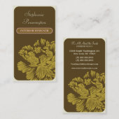 Stijlvol chic brown interior designer visitekaartj visitekaartje (Voorkant / Achterkant)