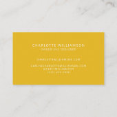 Stijlvol Chic Elegant Monogram Minimalistisch Geel Visitekaartje (Achterkant)