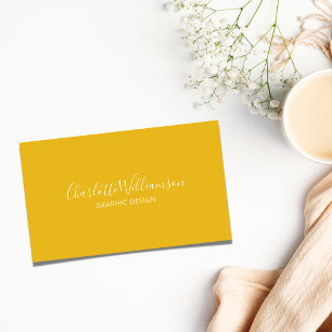 Stijlvol Chic Elegant Monogram Minimalistisch Geel Visitekaartje