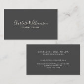 Stijlvol Chic Elegant Monogram Minimalistisch zwar Visitekaartje (Voorkant / Achterkant)