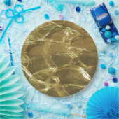 Stijlvol Chic Festive Shiny Gold Golden Glitter Papieren Bordje (Feest)