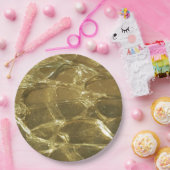 Stijlvol Chic Festive Shiny Gold Golden Glitter Papieren Bordje (Feest)