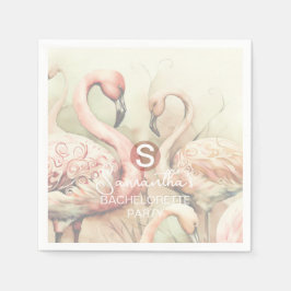 Stijlvol Chic Flamingo Monogram Gepersonaliseerd Servet