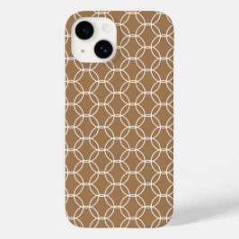 Stijlvol Chic Geometric Pattern Beige Case-Mate iPhone 14 Hoesje