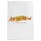 Stijlvol Chic Gold Foil Joyeux Noel Kerstmis Medium Cadeauzakje (Achterkant)