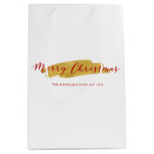 Stijlvol Chic Gold Foil kerst Medium Cadeauzakje (Voorkant)