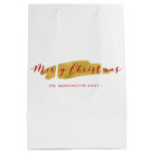 Stijlvol Chic Gold Foil kerst Medium Cadeauzakje (Achterkant)