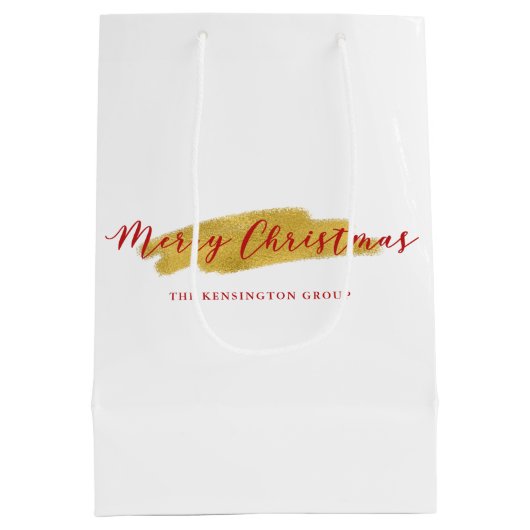 Stijlvol Chic Gold Foil kerst Medium Cadeauzakje (Achterkant)